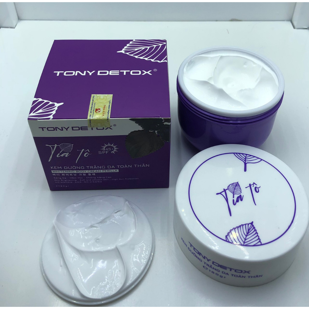 Kem body Tía Tô Tony Detox Lâm khánh chi dưỡng trắng da chống nắng hiệu quả tại nhà 180g (ban ngày)
