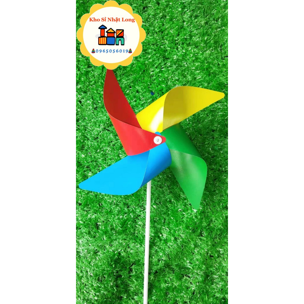 Chong chóng nhựa nhiều màu cầm tay - Chong chóng que cầm