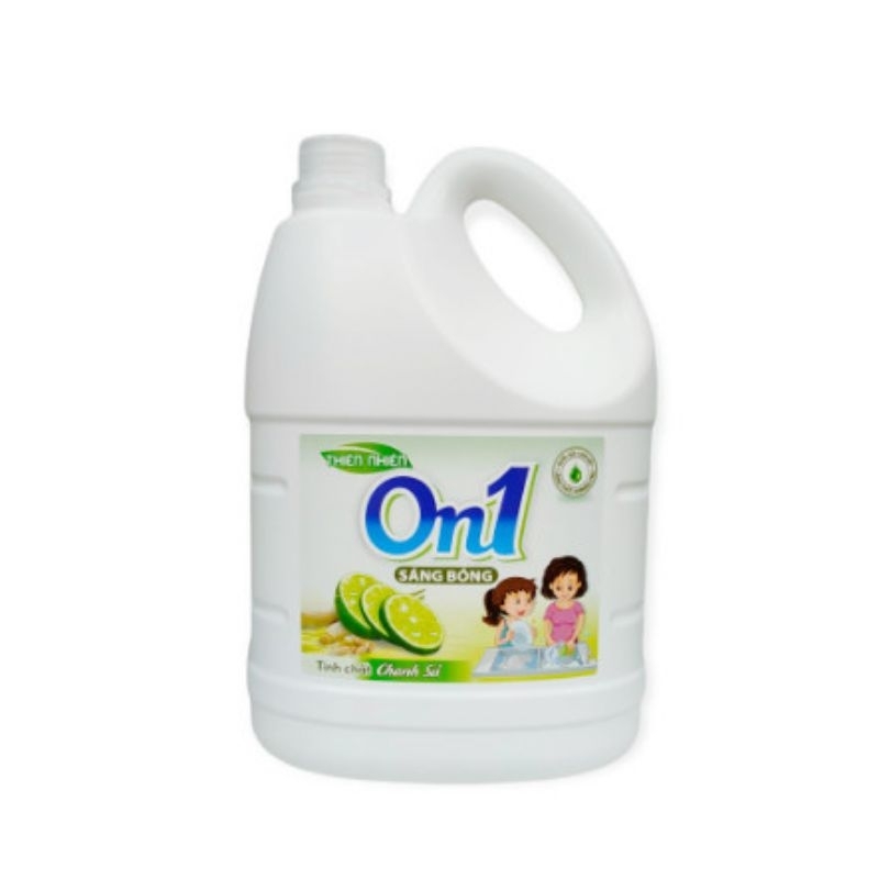 Nước rửa chén On1 tinh chất chanh sả 3.8kg tẩy sạch dầu mỡ, an toàn với da tay