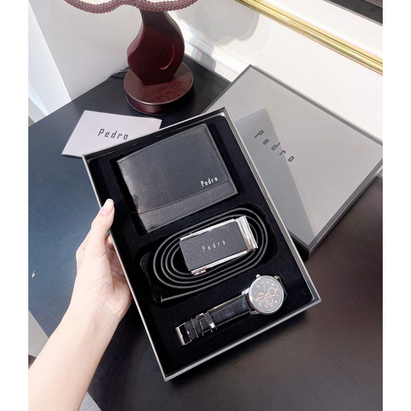 SET DÂY NỊT +ví+đồng hồ PEro NAM