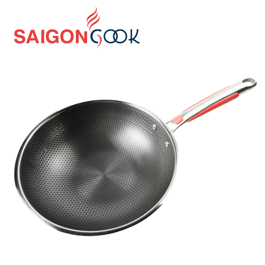 Chảo Blackcube C2 Saigoncook - Sâu lòng inox 410 - Có kèm nắp kính