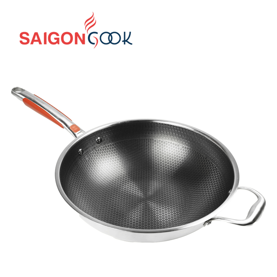 Chảo Blackcube C2 Saigoncook - Sâu lòng inox 410 - Có kèm nắp kính