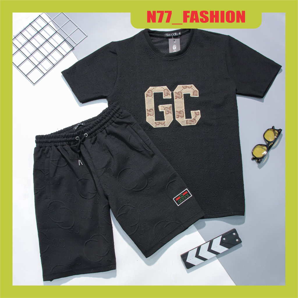 Bộ Quần Áo Cộc Nam Mùa Hè Dập Vân Nổi Cao Cấp, Đồ Bộ Đùi Nam Mùa Hè Chất Xốp Xịn Siêu Mịn N77 FASHIO