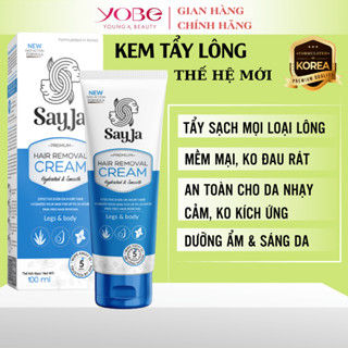 Kem tẩy lông SAYJA triệt lông vùng kín, bikini, chân, tay, nách, râu, ria - dung tích 100ml, thành phần tự nhiên an toàn