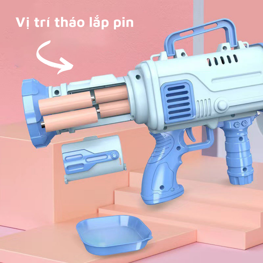Súng Bắn Bong Bóng 32 Nòng Siêu Mạnh,Tặng Pin, Nước