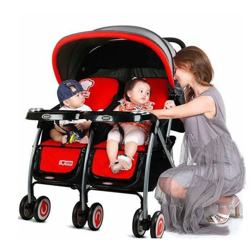 Xe đẩy đôi gấp gọn Baobaohao ,an toàn,thoải mái cho bé , tiện lợi cho ba mẹ