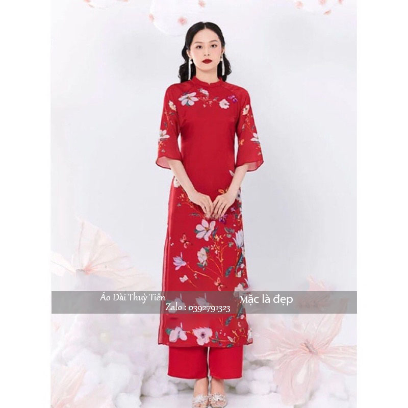 Áo Dài Von In Hình Cách Tân Nữ TH12