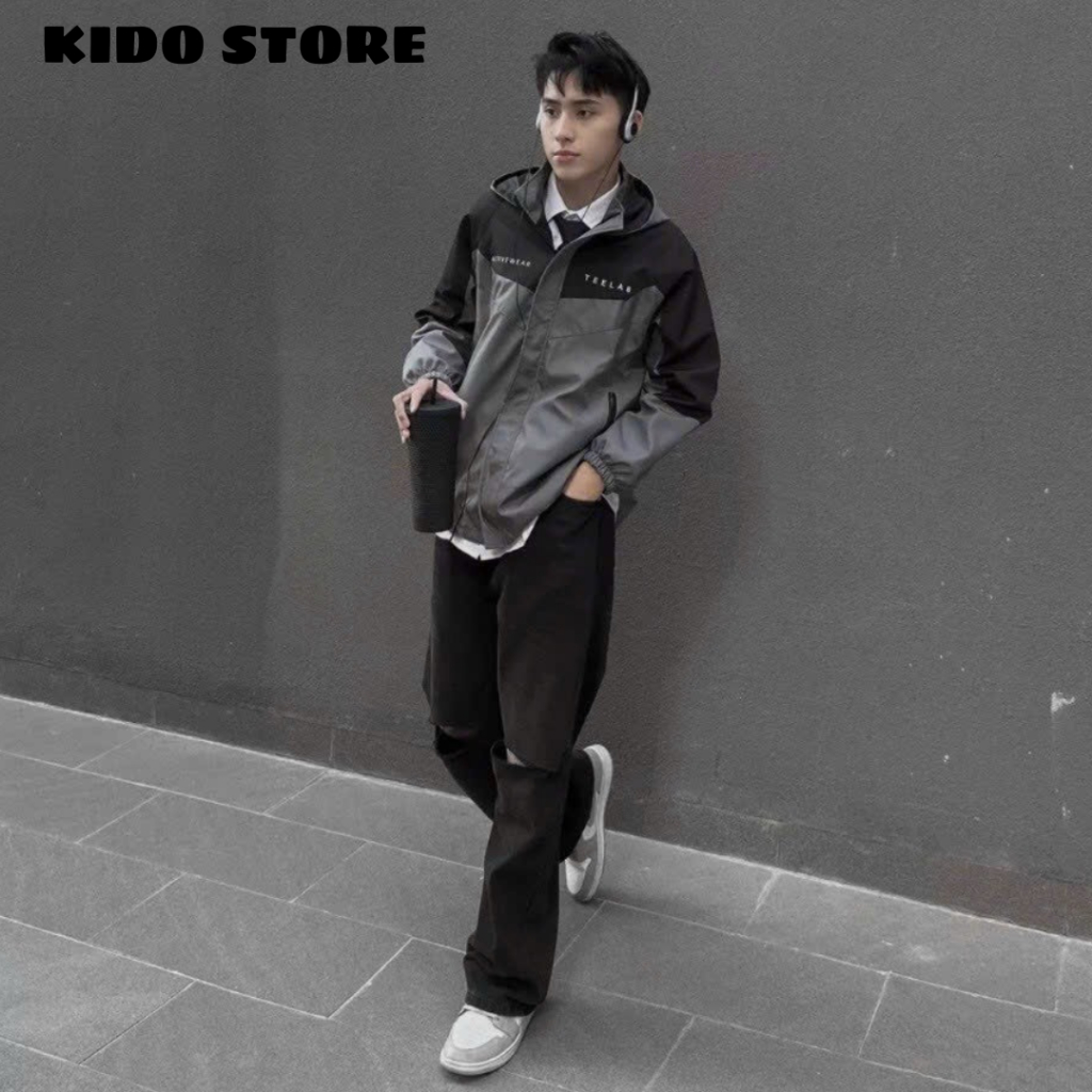 Áo khoác dù gió nam nữ có mũ nón 2 lớp thiết kế trẻ trung form đẹp KG51