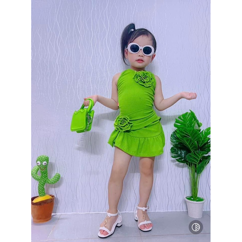 Đầm váy body hoa cho bé gái 7-30kg