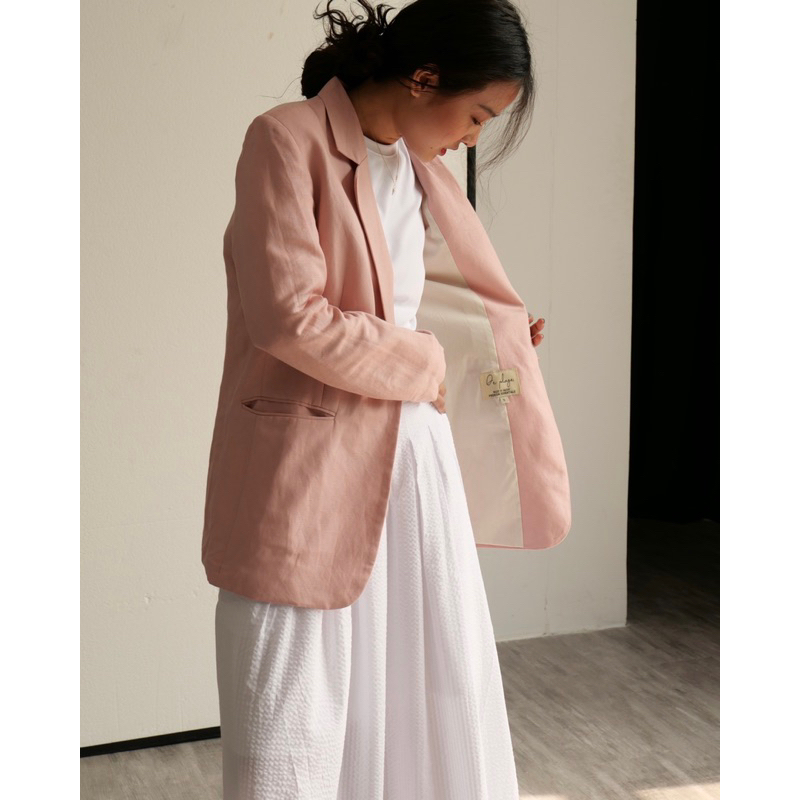 DE PLAGE - ÁO LINEN BLAZER