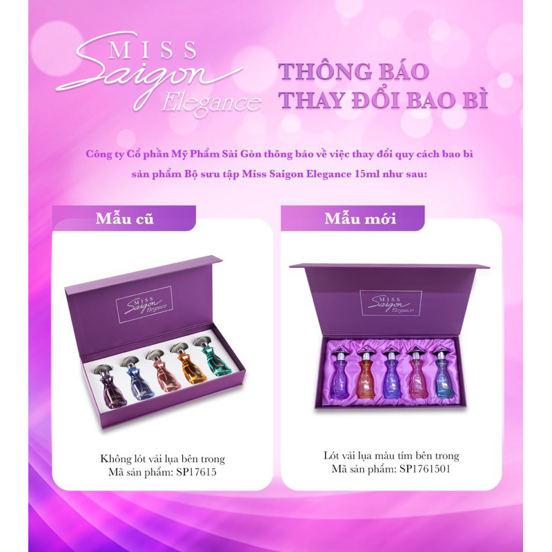 sét 5 chai Nước hoa miss Sài Gòn(bao bì mới )