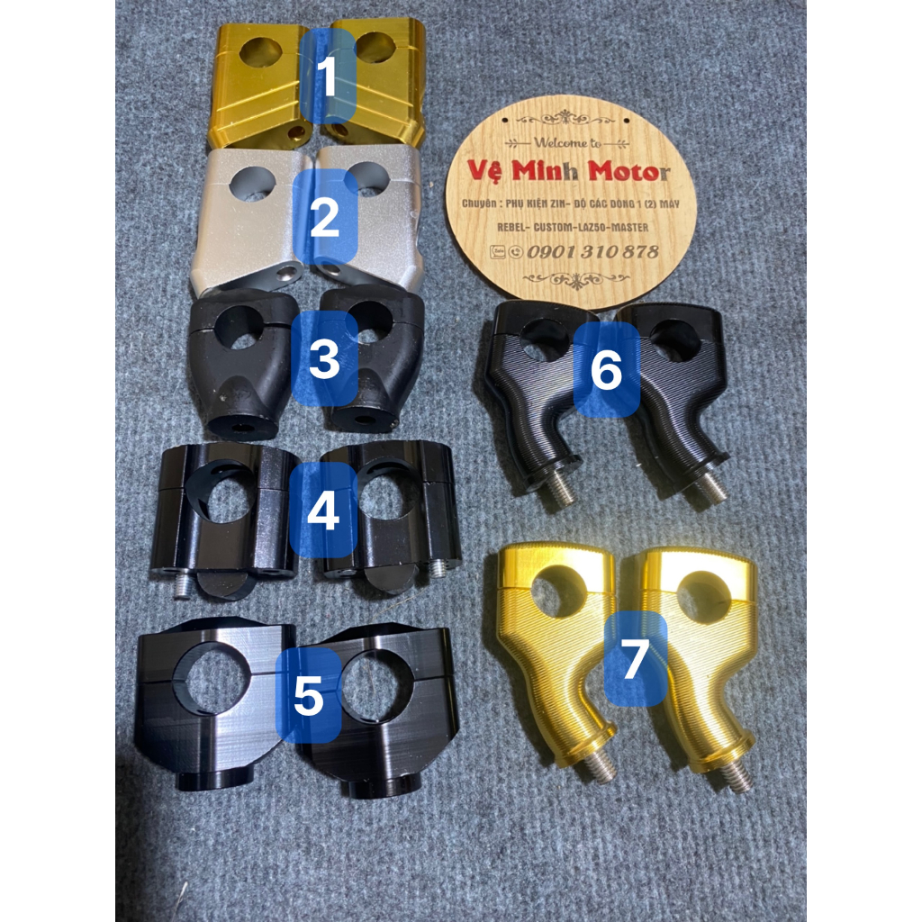 Sừng trâu gắn ghi đông 22mm,Gù bắt ghi đông 22mm