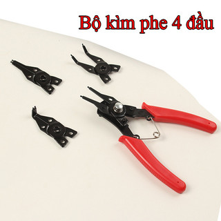 Bộ kìm kềm mở phe, mở phanh đa năng 4 đầu trong ngoài thẳng cong