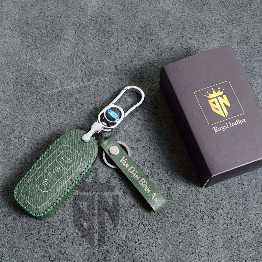 Bao da, bọc, ốp, chìa khoá xe ô tô Ford Territory 2022 2023 Teritory handmade da thật 009