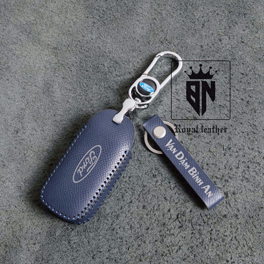 Bao da, bọc, ốp, chìa khoá xe ô tô Ford Territory 2022 2023 Teritory handmade da thật 009