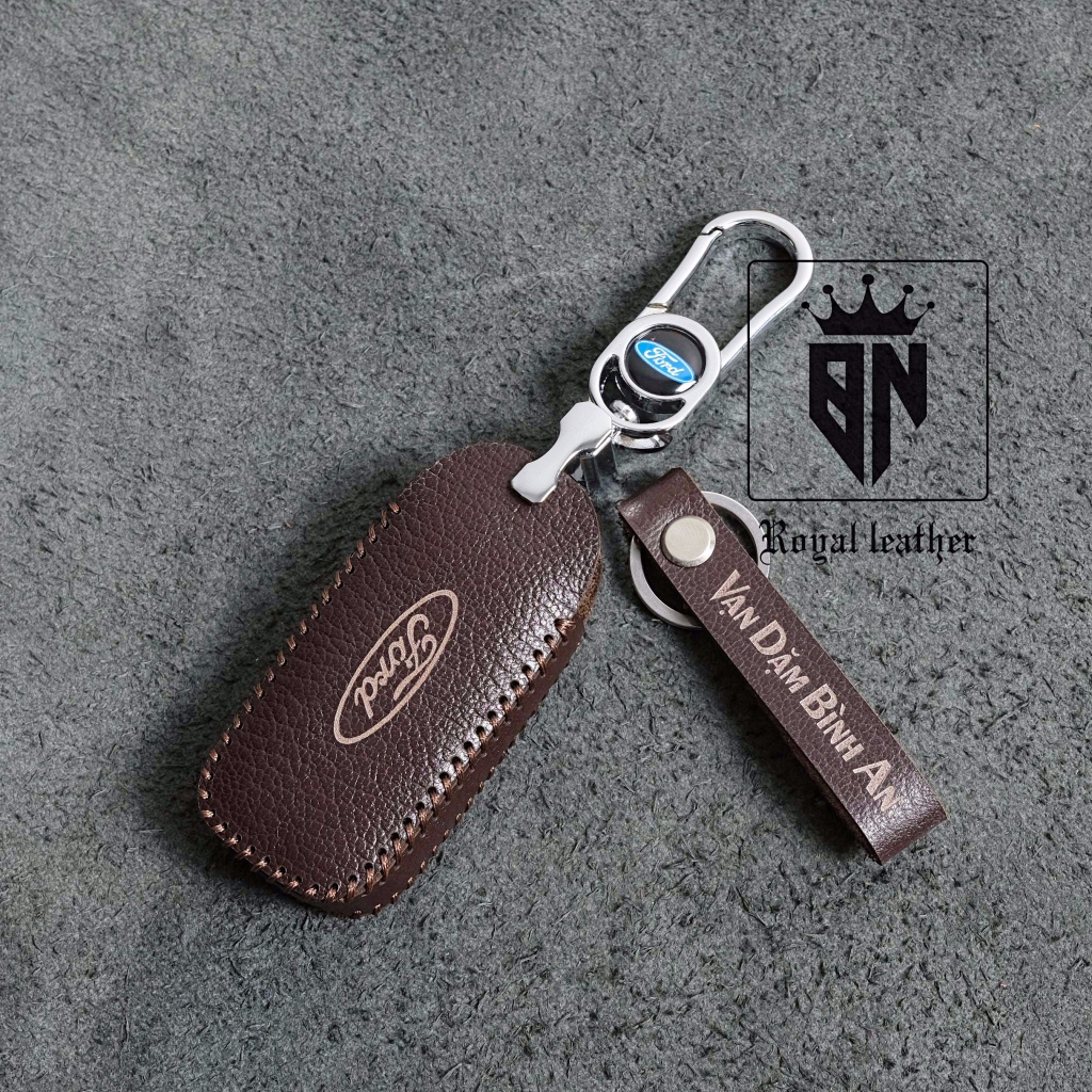 Bao da, bọc, ốp, chìa khoá xe ô tô Ford Territory 2022 2023 Teritory handmade da thật 009