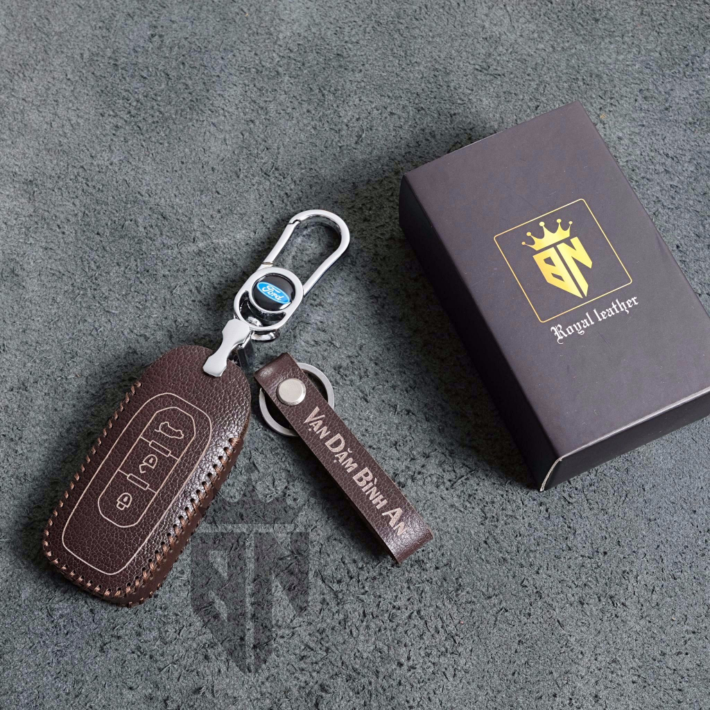 Bao da, bọc, ốp, chìa khoá xe ô tô Ford Territory 2022 2023 Teritory handmade da thật 009