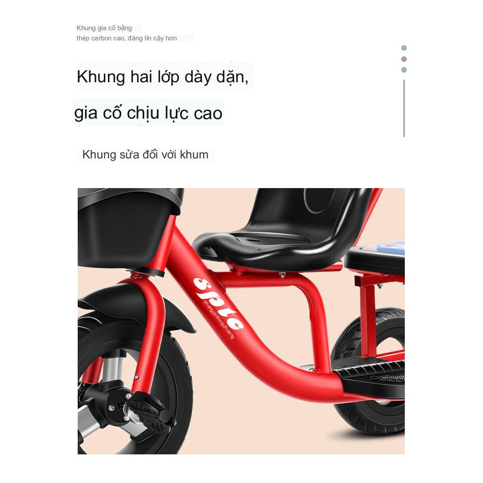 Xe đạp xích lô xe đạp đôi cho bé từ 2-6 tuổi