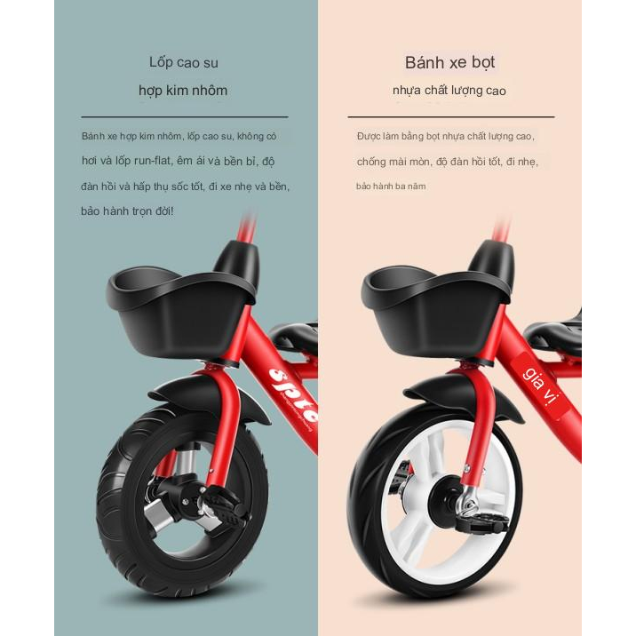 Xe đạp xích lô xe đạp đôi cho bé từ 2-6 tuổi