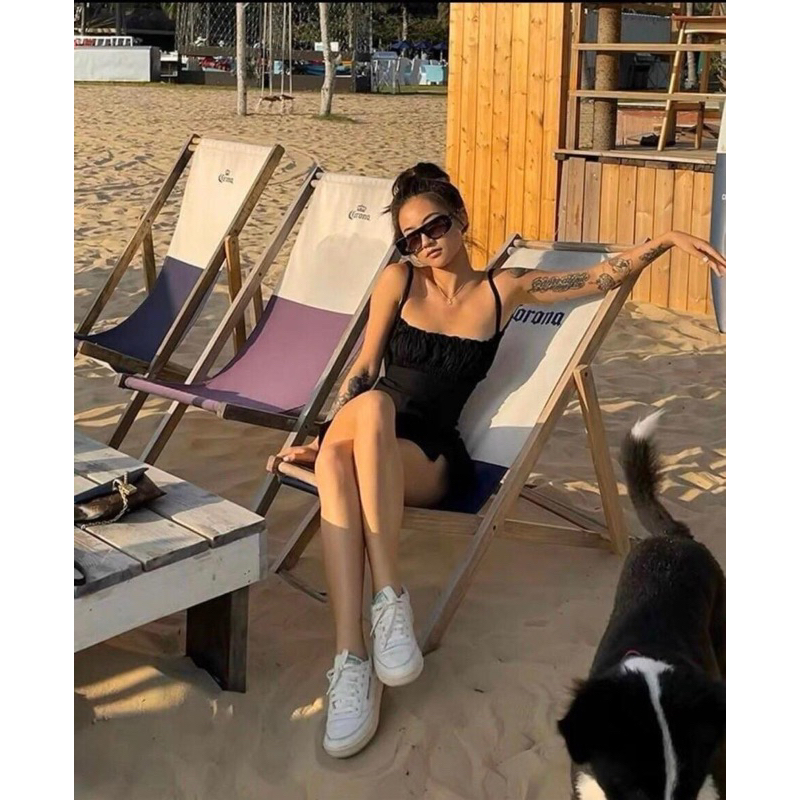 Đầm 2 dây nhún thun