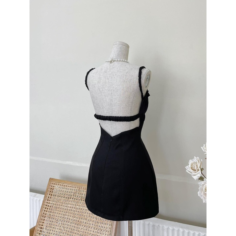 Đầm 2 dây nhún thun