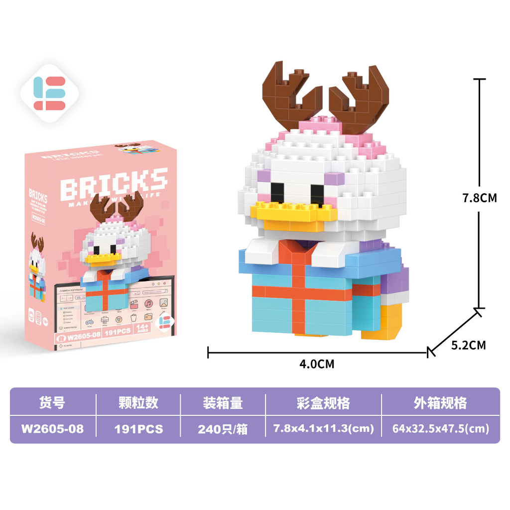 Mô Hình Lắp Ráp hoạt hình, Đồ chơi lắp ráp Gấu Dâu gắn màn hình- Mèo Béo Kids Store
