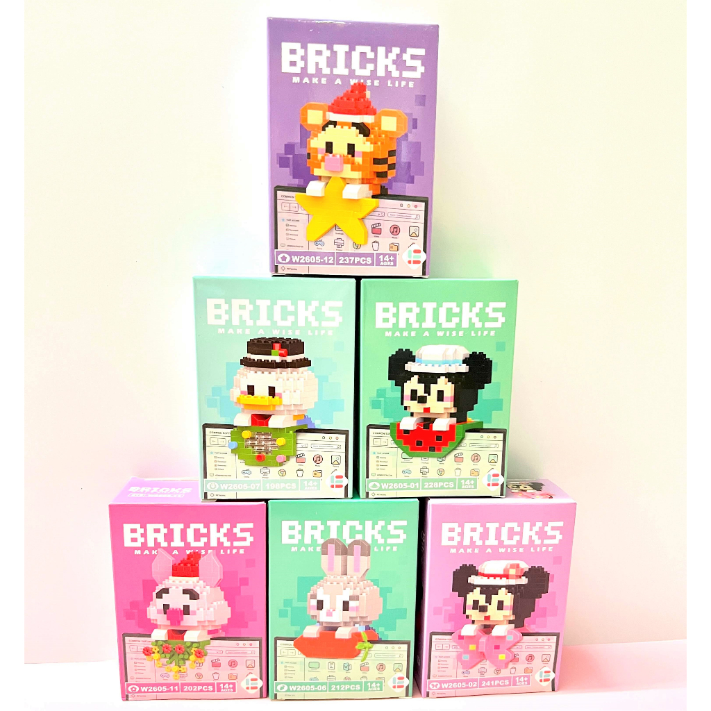 Mô Hình Lắp Ráp hoạt hình, Đồ chơi lắp ráp Gấu Dâu gắn màn hình- Mèo Béo Kids Store