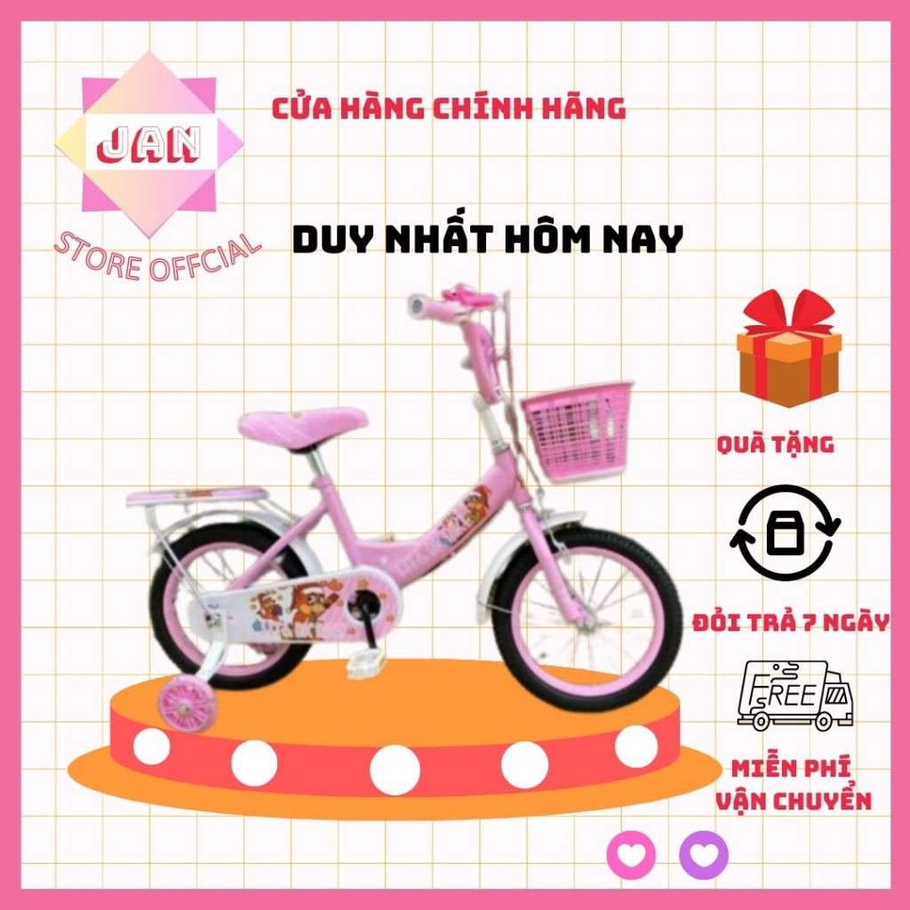Xe đạp cho bé jinhu Xe đạp cho bé gái 2- 6 tuổi hàng nguyên hộp chưa lắp ráp