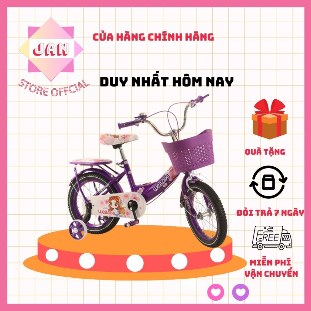 Xe đạp cho bé jinhu Xe đạp cho bé gái 2- 6 tuổi hàng nguyên hộp chưa lắp ráp