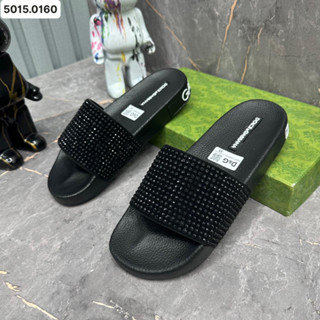 Dép nam DG đính Full đá quai ngang, Dép nam thời trang quai ngang phong cách giới trẻ Hot Nhất 2023