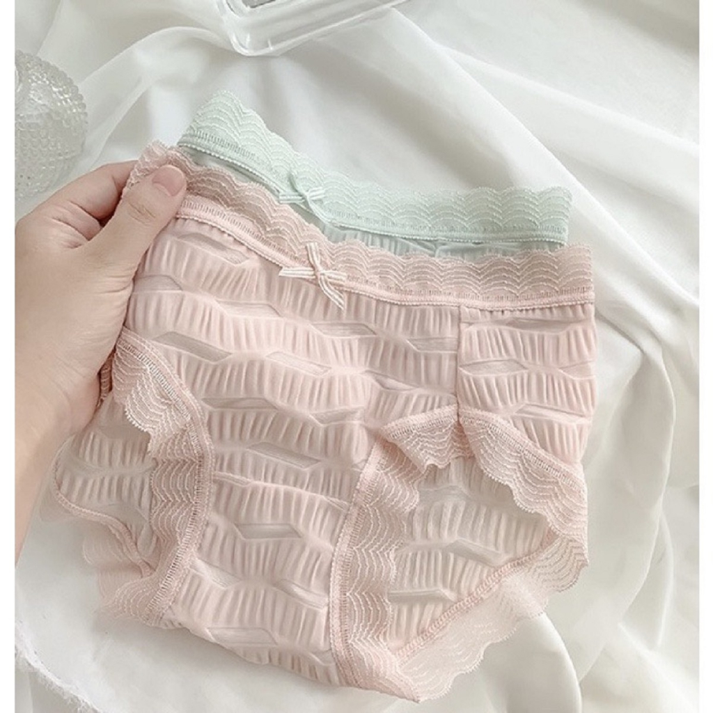 S24 Set 4 quần đúc su nhún 2 lớp cao cấp, siêu mềm mịn, thông hơi, thoáng khí, viền ren, đính nơ mát lạnh, điệu đà, quy