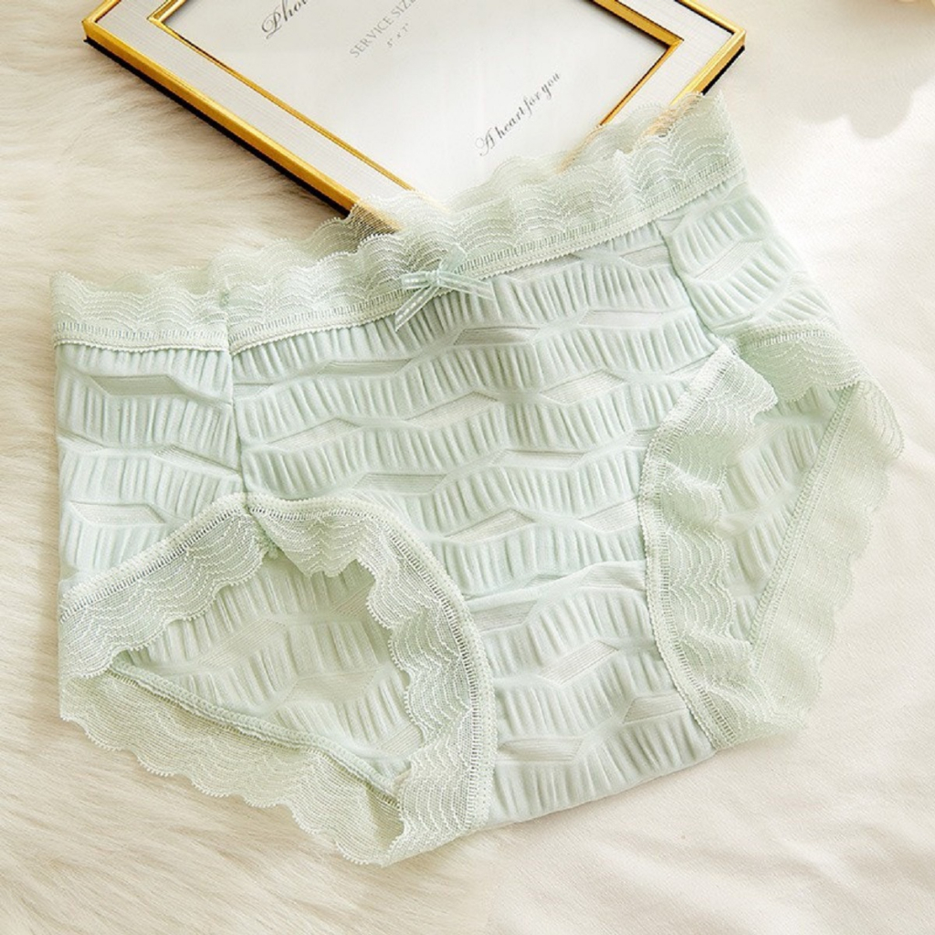 S24 Set 4 quần đúc su nhún 2 lớp cao cấp, siêu mềm mịn, thông hơi, thoáng khí, viền ren, đính nơ mát lạnh, điệu đà, quy