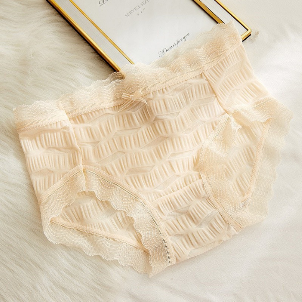 S24 Set 4 quần đúc su nhún 2 lớp cao cấp, siêu mềm mịn, thông hơi, thoáng khí, viền ren, đính nơ mát lạnh, điệu đà, quy