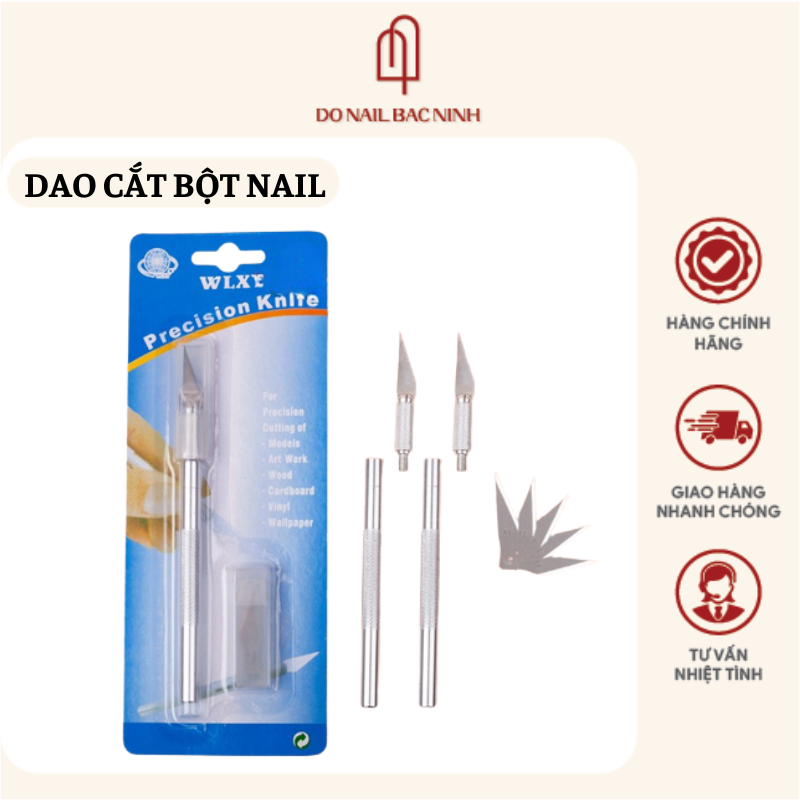 Dao cắt bột nail chất liệu inox siêu bền - tặng kèm 5 lưỡi dao thay thế