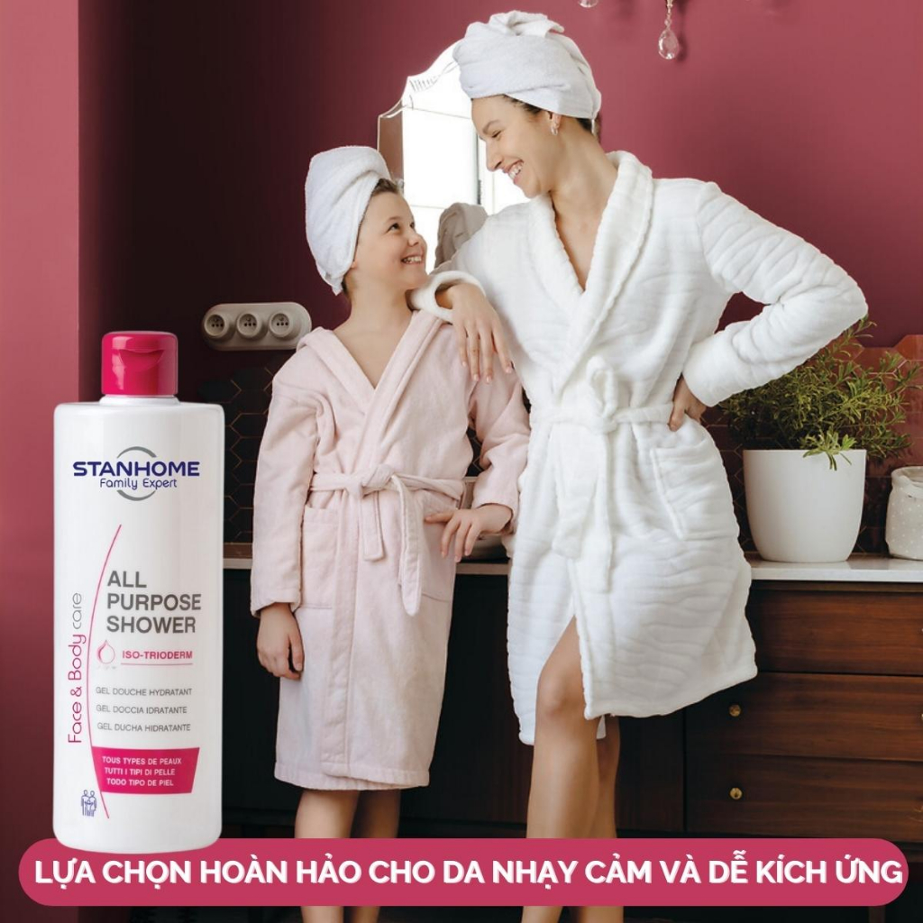 Sữa tắm không xà phòng cho da thường, da hỗn hợp, nhạy cảm Stanhome Family Expert All Purpose Shower 400ml