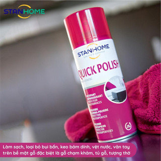 Xịt làm sạch, sáng bóng bề mặt gỗ & bề mặt hiện đại Stanhome quick polish 400ML- hạn 09/2023