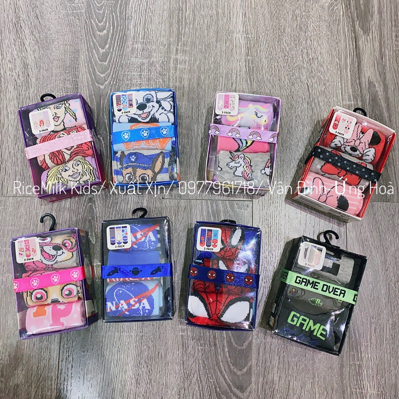 Hộp 3 đôi tất Disney xuất dư xịn