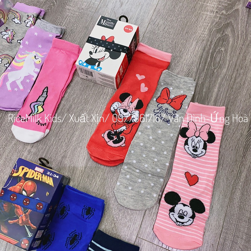 Hộp 3 đôi tất Disney xuất dư xịn