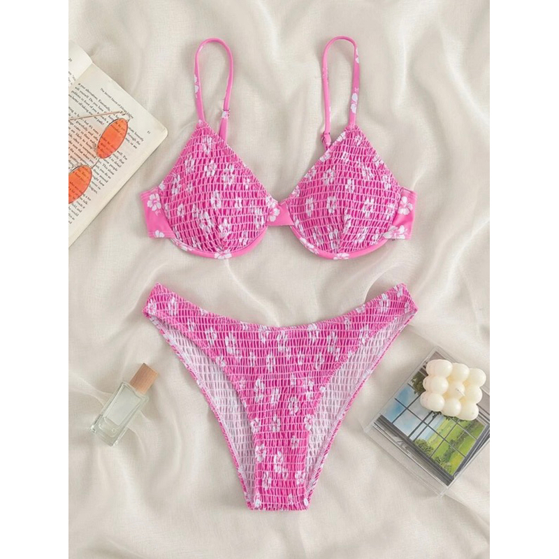 [ORDER SHEIN] Set Hai Mảnh Bikini Gọng Phối Hoa