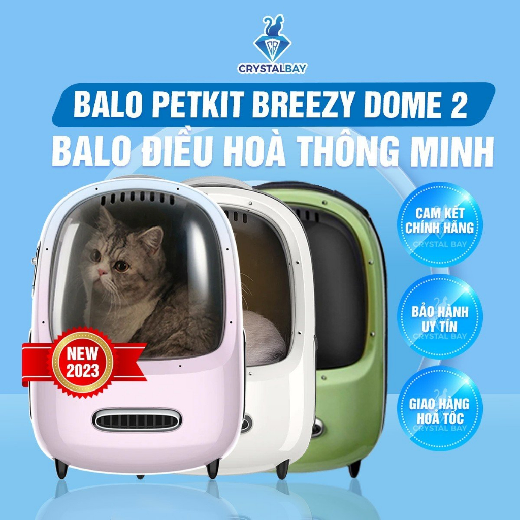Balo Điều Hòa Thông Minh Vận Chuyển Chó Mèo Thú Cưng Petkit Beezy Dome 2 - Crystal Bay