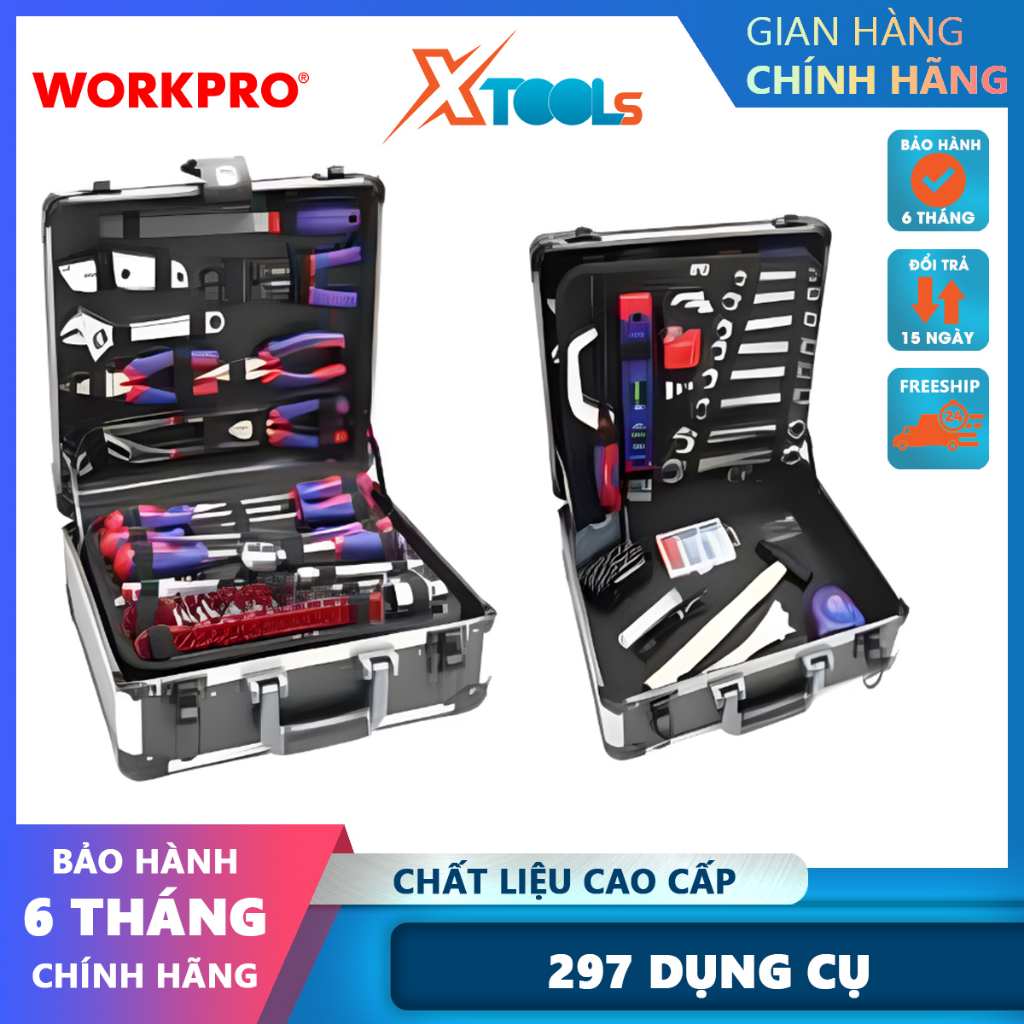 Bộ công cụ vỏ nhôm các loại (1 set = 297 cái) Workpro - WP209031