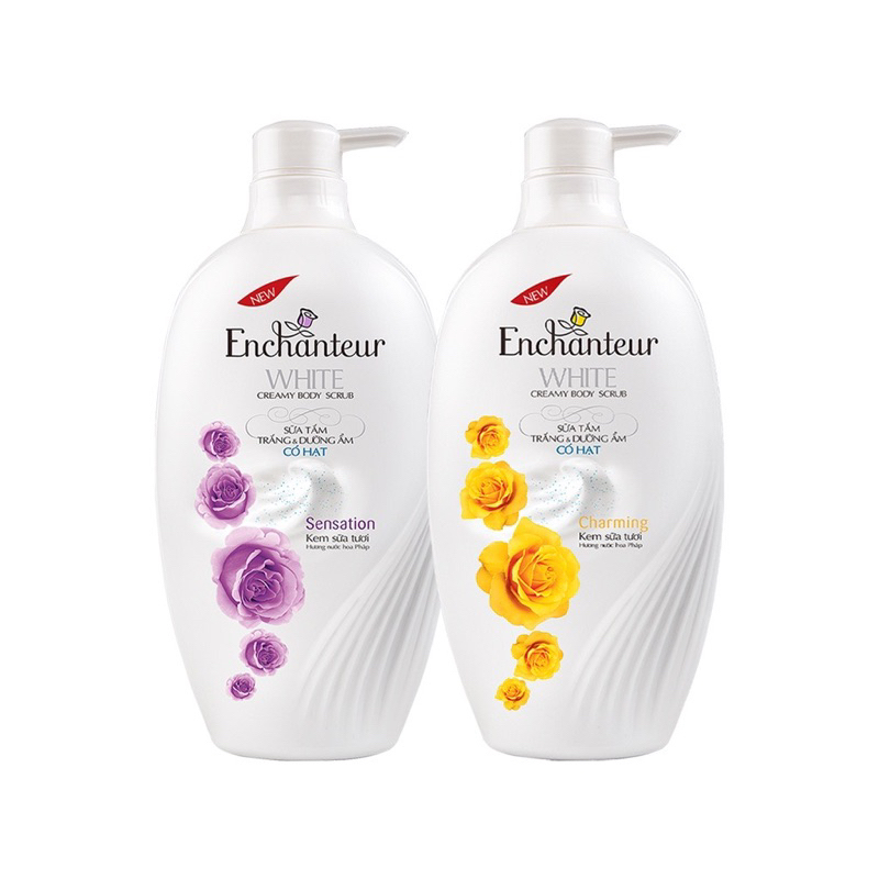 Sữa Tắm trắng da và Dưỡng ẩm có hạt Enchanteur 650g