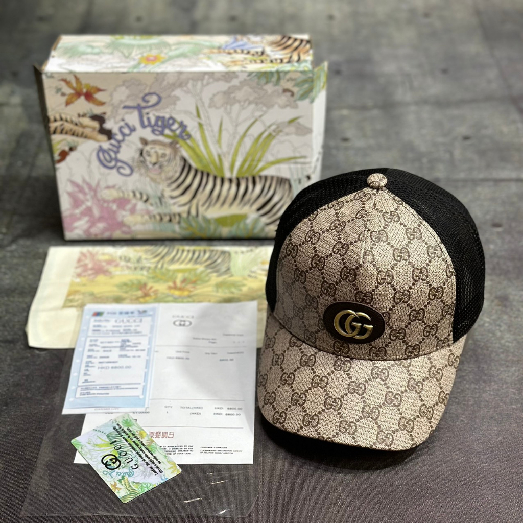 Nón lưới Mũ siêu cấp logo GG khuy đồng fullboxx hộp