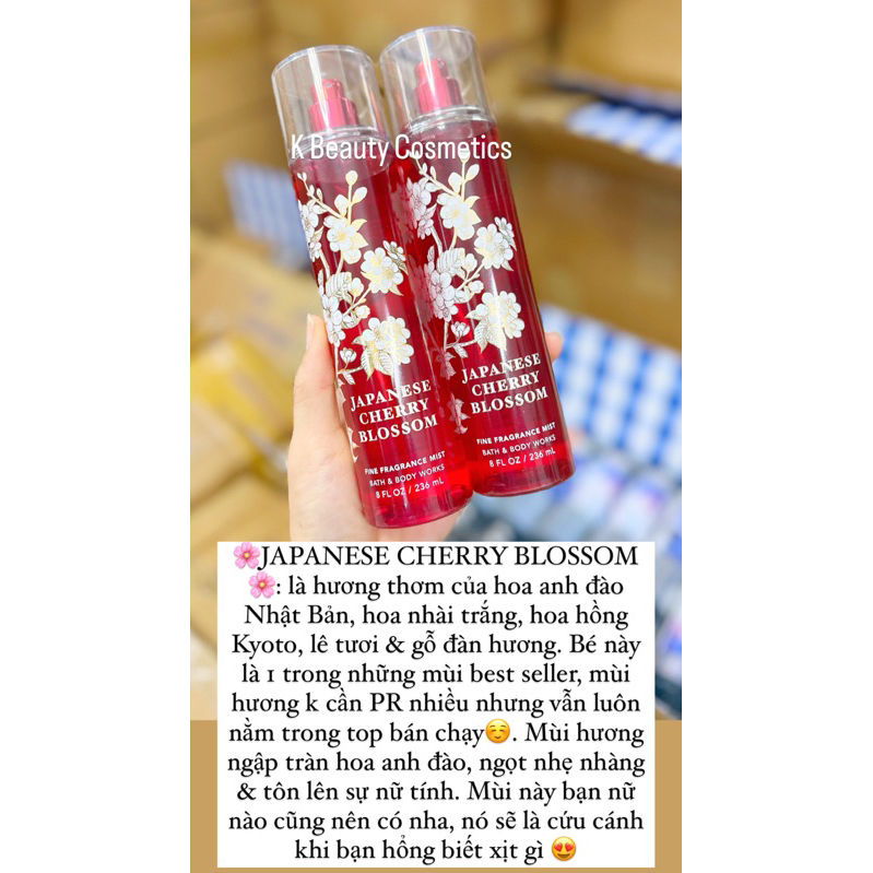 Xịt Thơm Toàn Thân Body Mist Bath Body & Body Works - Japanese Cherry Blossom - 236mL