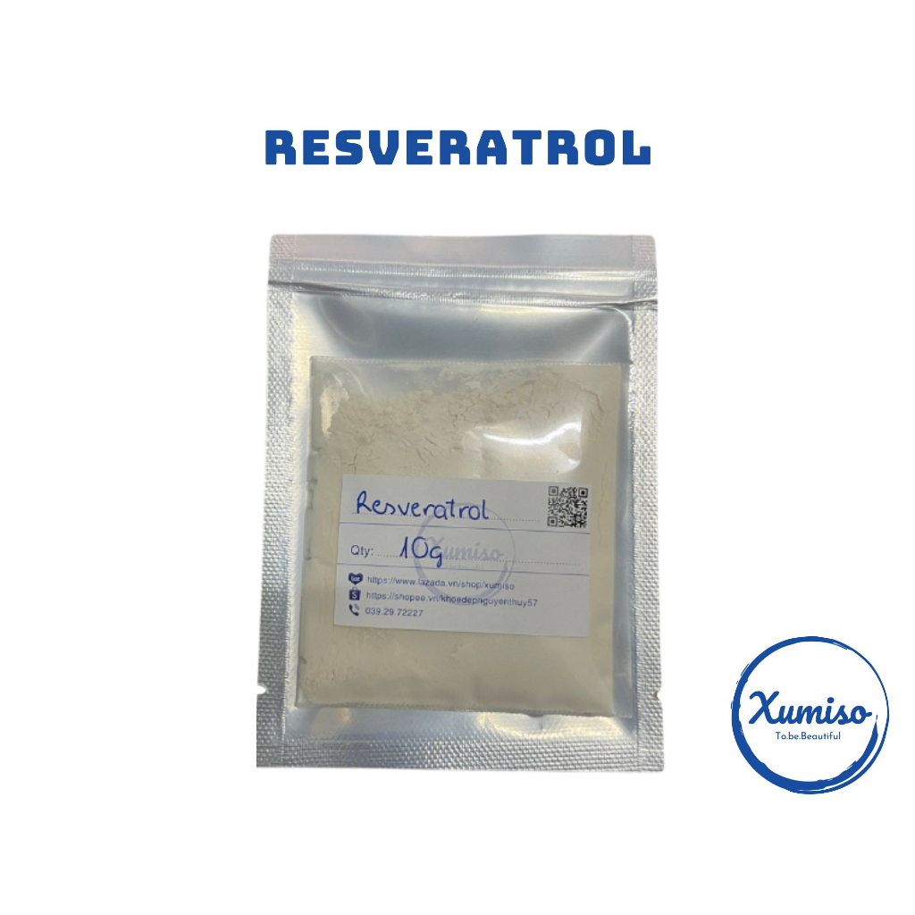 Resveratrol - Chất làm trắng, giảm nám - nguyên liệu mỹ phẩm - Xumiso -  1g/10g
