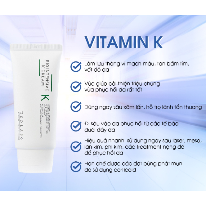 [ HÀNG CÔNG TY] Kem dưỡng Vitamin K Cream Usolab làm dịu, phục hồi da nhạy cảm và chống lão hóa