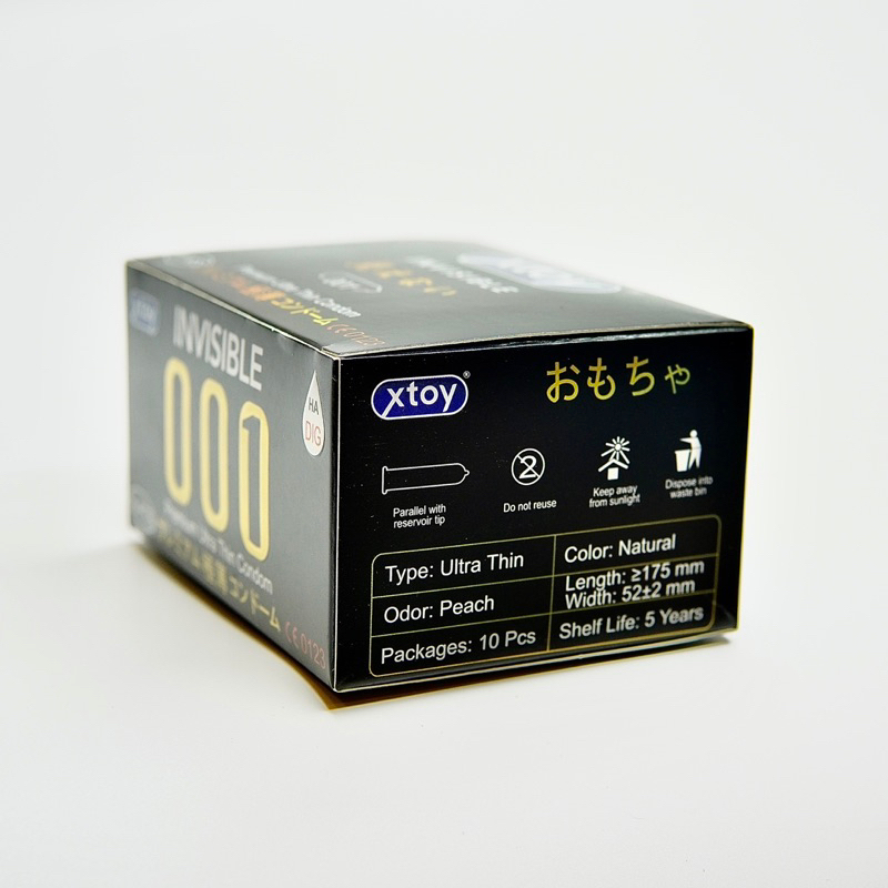 Bao cao su XTOY 001, siêu mỏng, nhiều gel, kéo dài thời gian, dưỡng chất Hyaluronic Acid làm se khít - Hộp 10 bcs