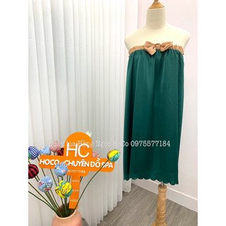 Váy quây lụa Hồng Ngọc cao cấp, dùng cho spa, gội đầu, massage phối màu cực xinh