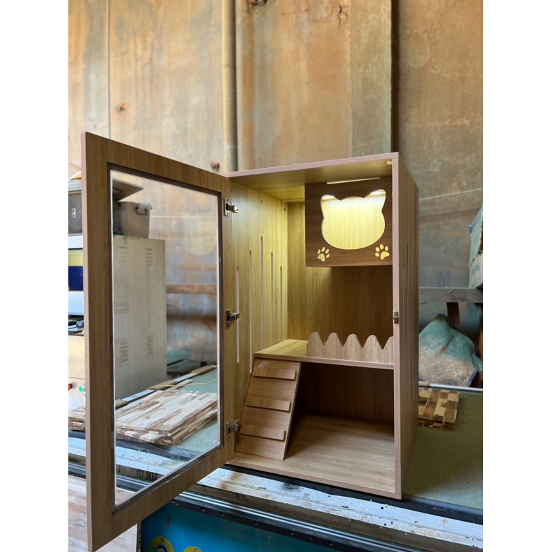 Chuồng mèo gỗ MDF  chống ẩm, Nhà mèo, Lồng mèo, Nhà thú cưng giá xưởng,od zalo 0842149545còn 1800k