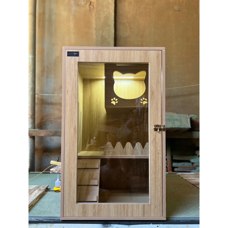 Chuồng mèo gỗ MDF  chống ẩm, Nhà mèo, Lồng mèo, Nhà thú cưng giá xưởng,od zalo 0842149545còn 1800k